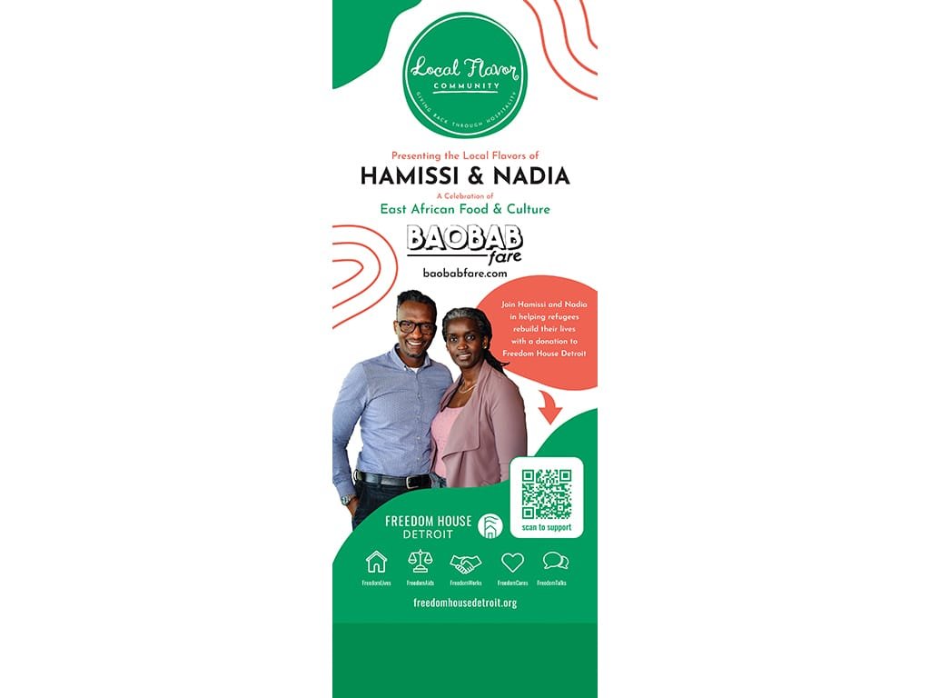 Local Flavor banner featuring Hamissi and Nadia of Baobab Fare