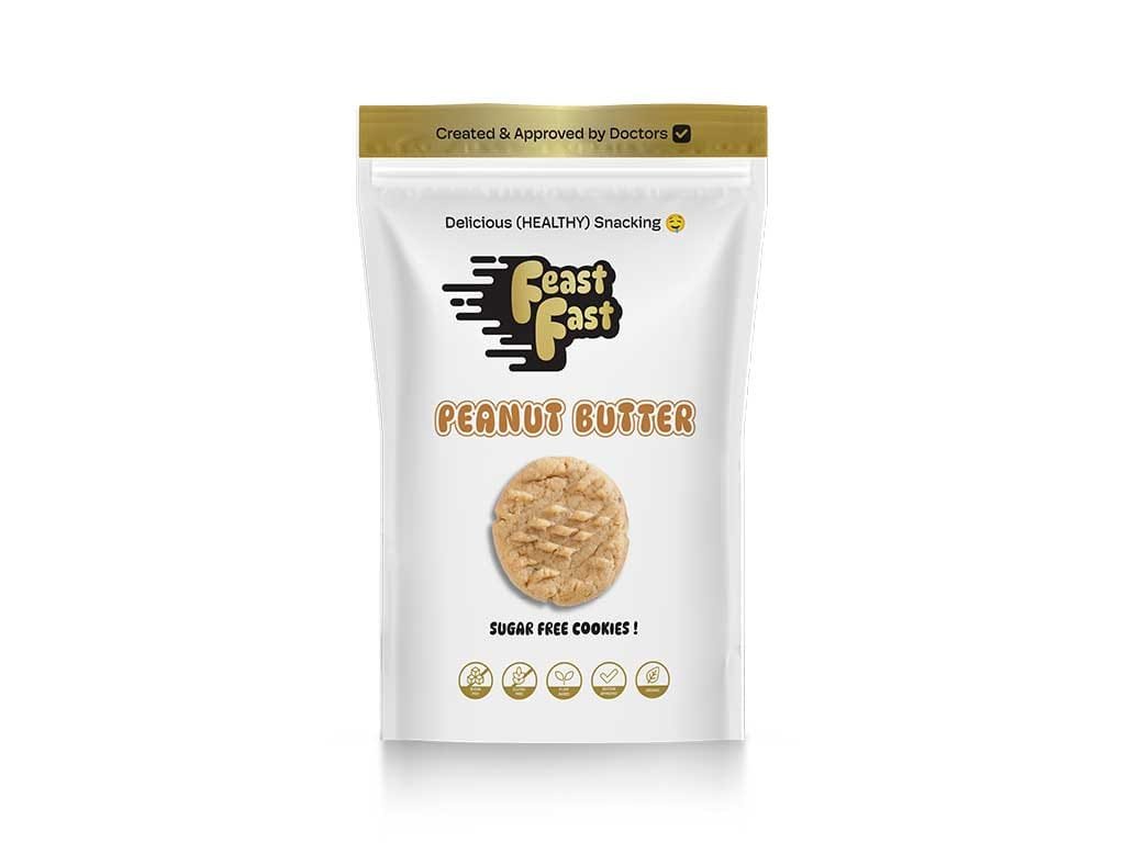 Feast Fast peanut butter sugar free cookie pouch