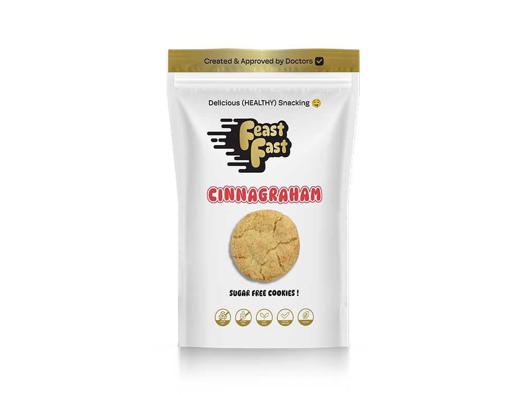 Feast Fast cinnagraham sugar free cookie pouch