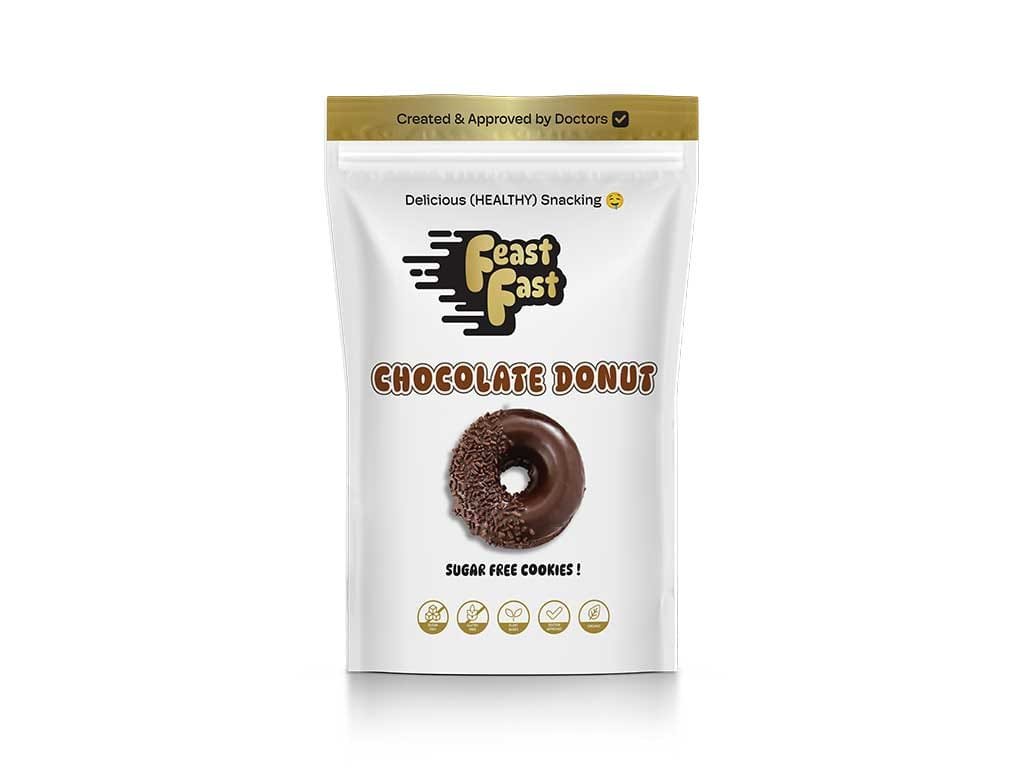Feast Fast chocolate donut sugar free cookie pouch