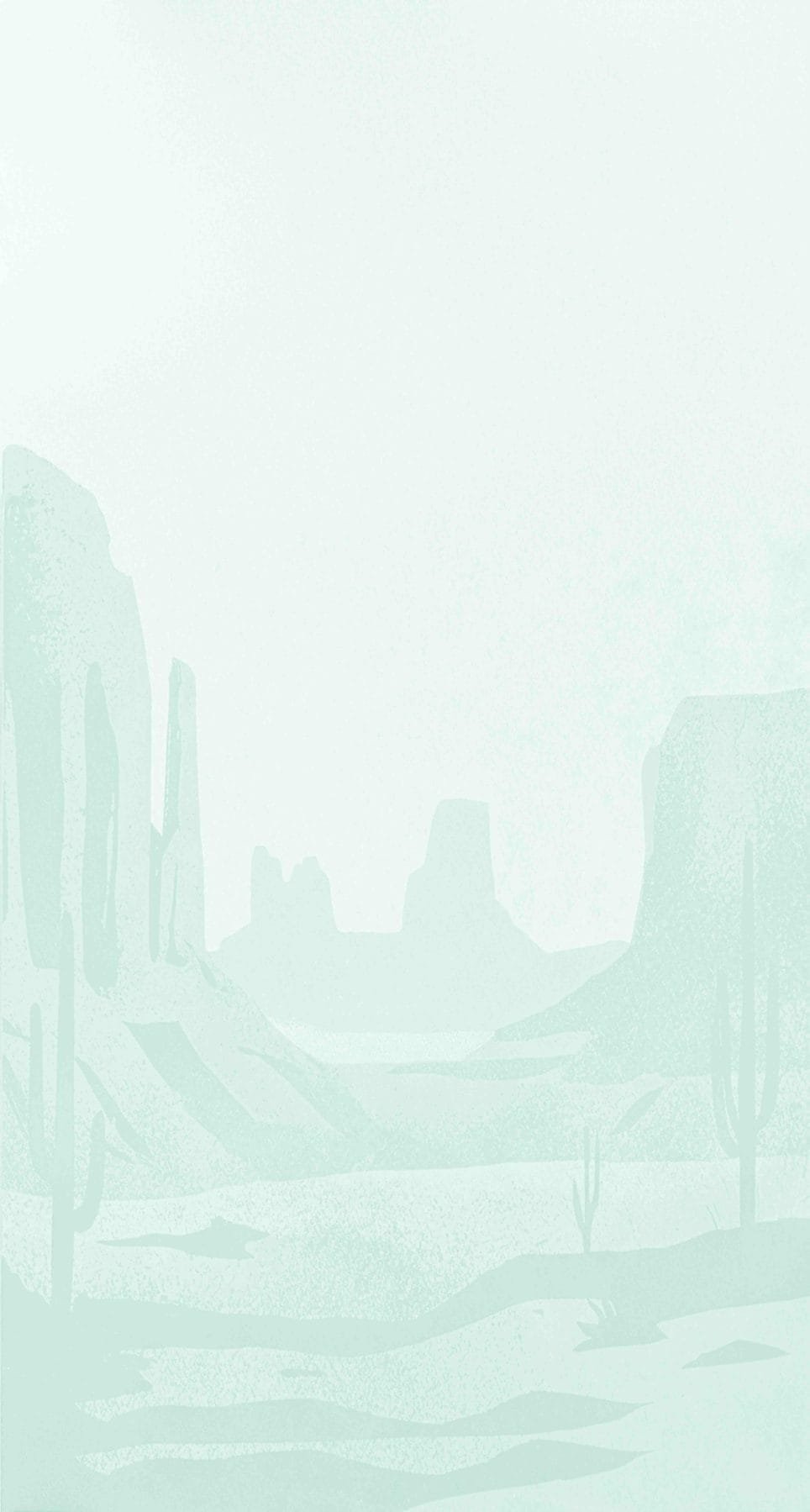 Pale green desert illustration used on The Den menus